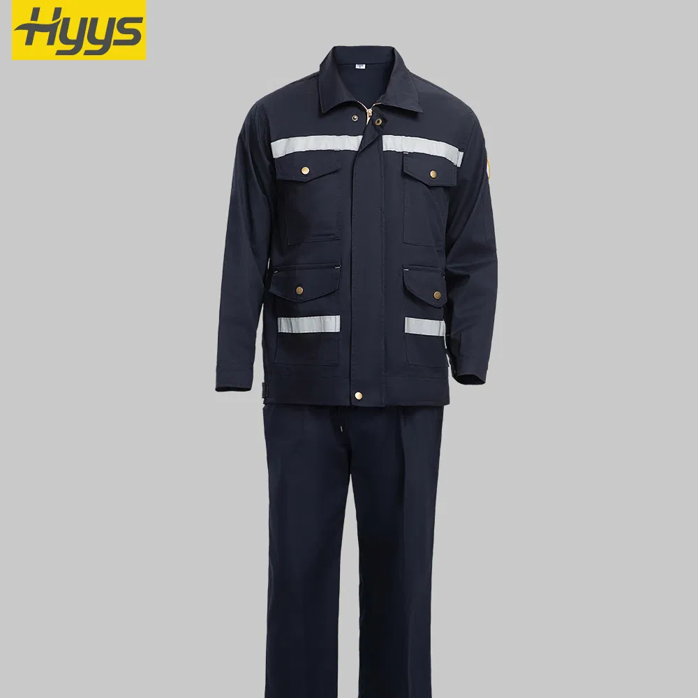 100% Conjunto de ropa de trabajo resistente al fuego de algodón de verano con tiras reflectantes de alta visibilidad Suministro de fábrica Ropa de trabajo personalizada