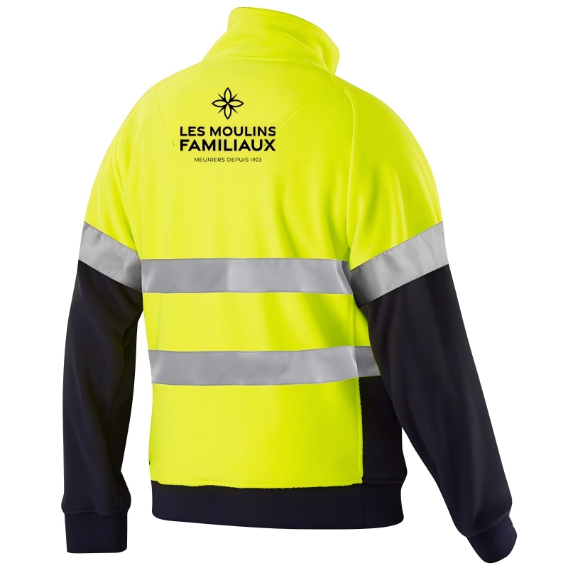 Camisa polo de manga larga con bloques de color reflectante para advertencia nocturna, construcción, ropa de trabajo protectora de saneamiento, se puede imprimir logo o bordado