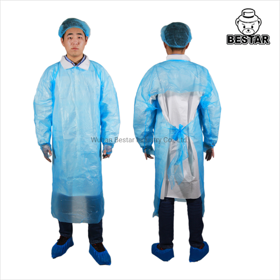 Nivel 2 AAMI PB70-2012 Ropa protectora desechable impermeable de CPE