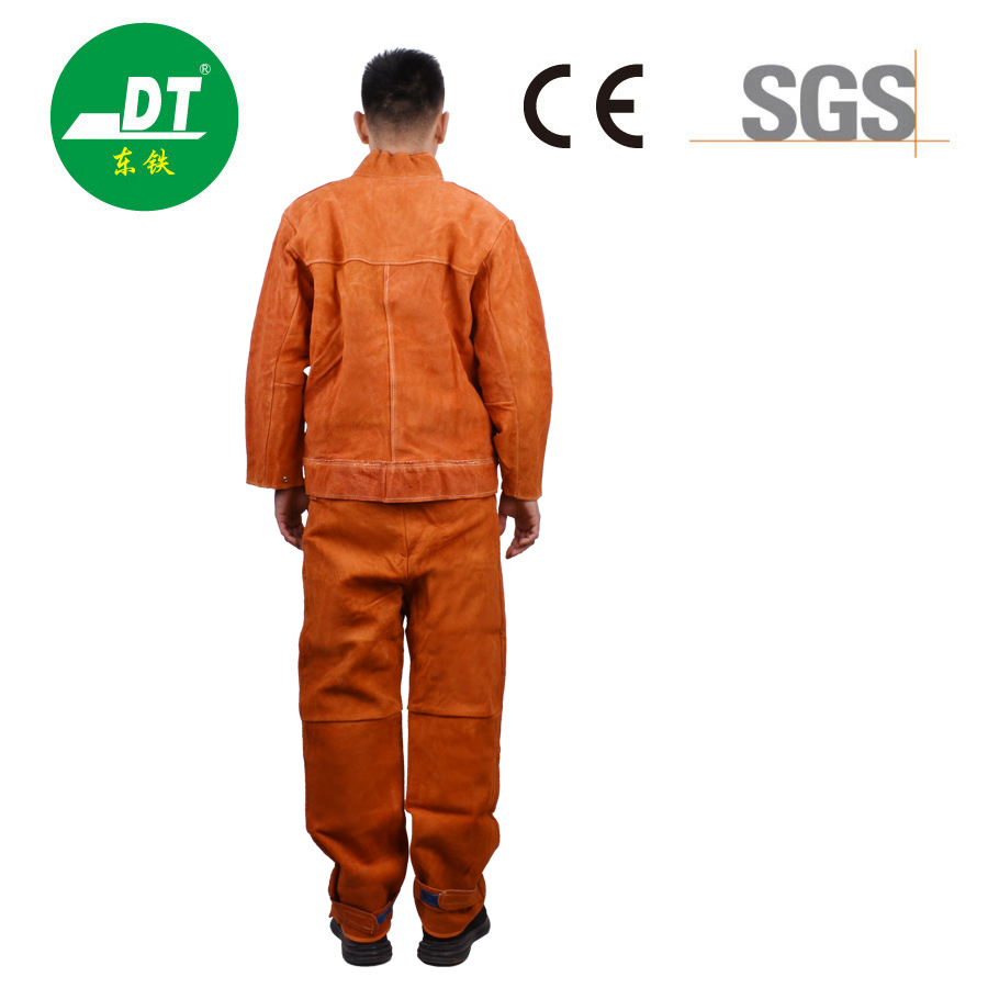 Ropa protectora de soldadura de cuero de vaca suave y cómoda