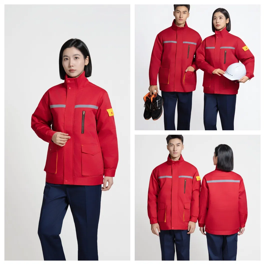 Chaqueta de trabajo protectora unisex para invierno con forro interior desmontable, ropa de seguridad para fábrica y taller