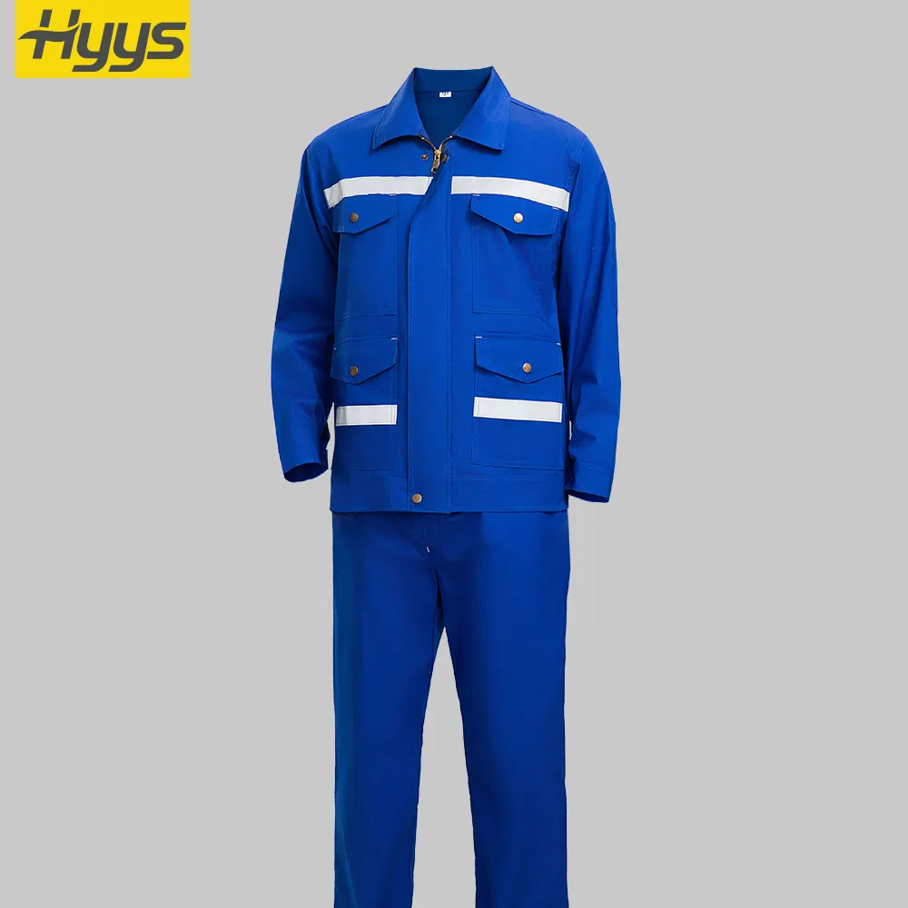 100% Conjunto de ropa de trabajo resistente al fuego de algodón de verano con tiras reflectantes de alta visibilidad Suministro de fábrica Ropa de trabajo personalizada