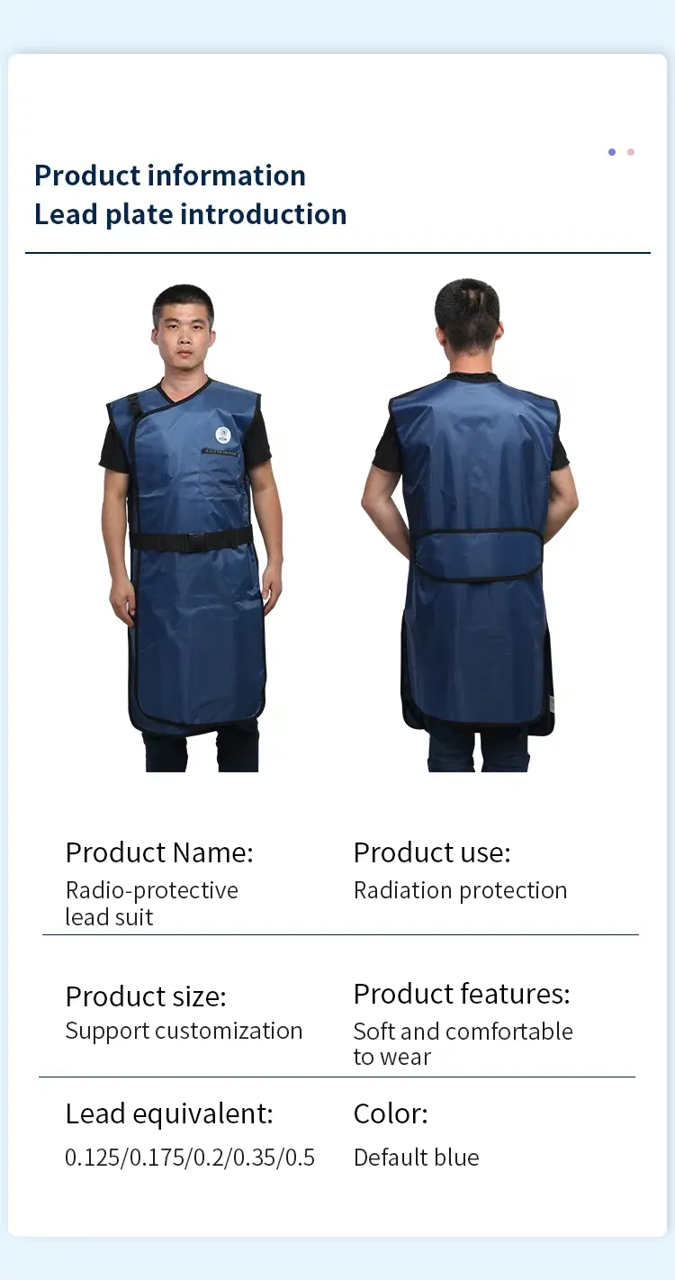 Ropa de Plomo Protectora Tamaños