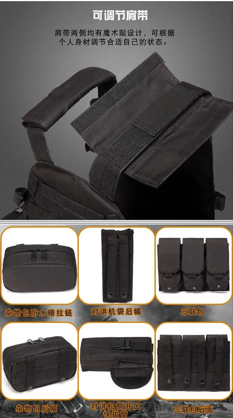 Chaleco táctico multifuncional para exteriores, chaleco de combate de camuflaje, ropa protectora