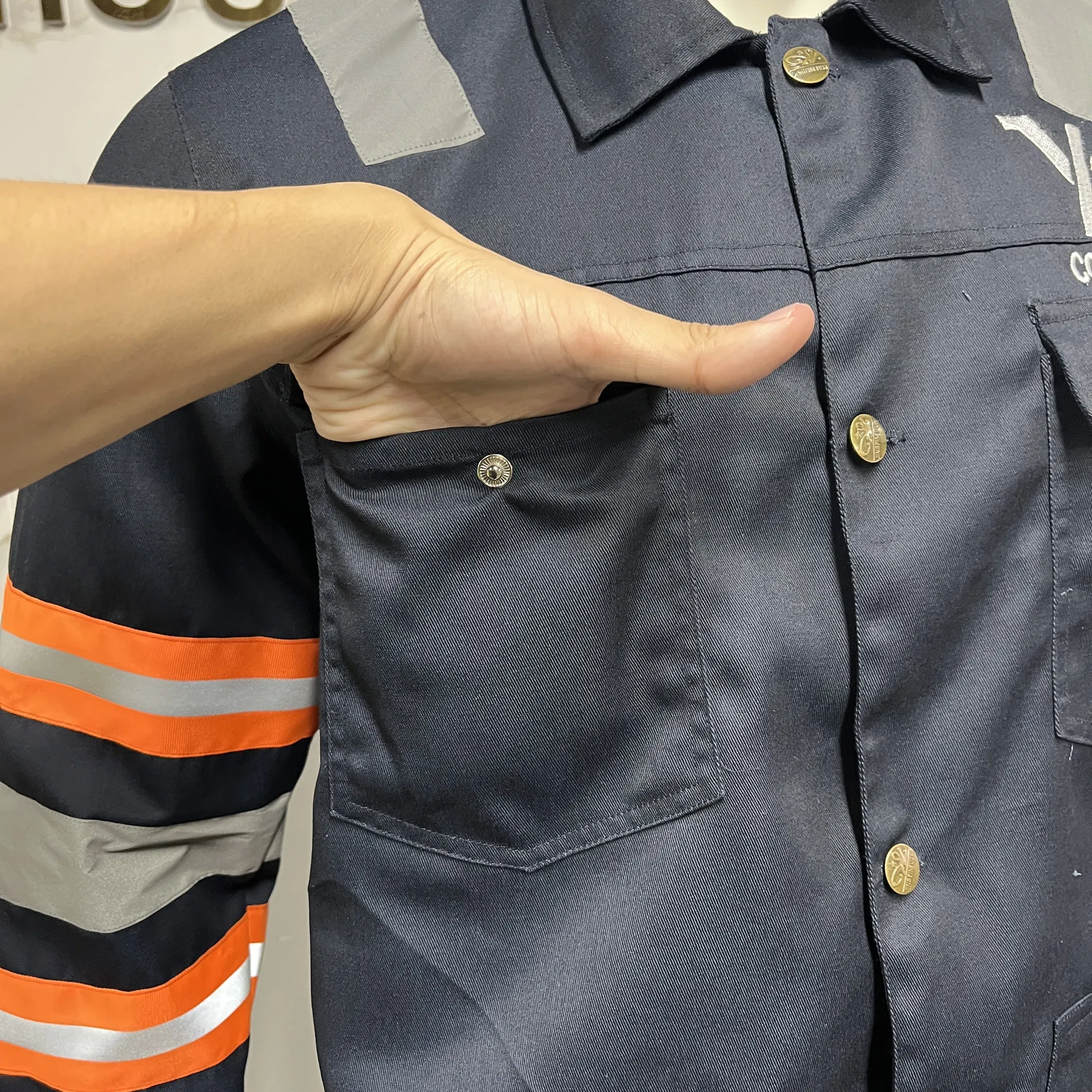 Mono de protección ignífugo de algodón, ropa de trabajo segura, antiestática para construcción