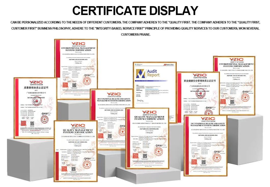 Certificados oficiales de garantía de calidad