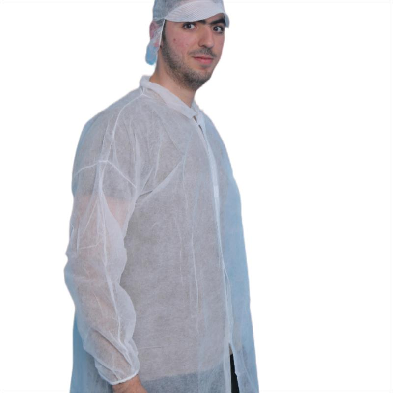 Bata de laboratorio desechable de color blanco, Spp, no tejida, protectora para trabajo