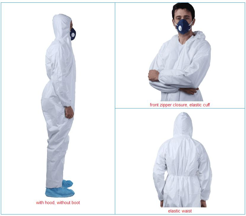 Overoles desechables impermeables ropa protectora M-3XL para hospital, laboratorio, sala limpia, industria química
