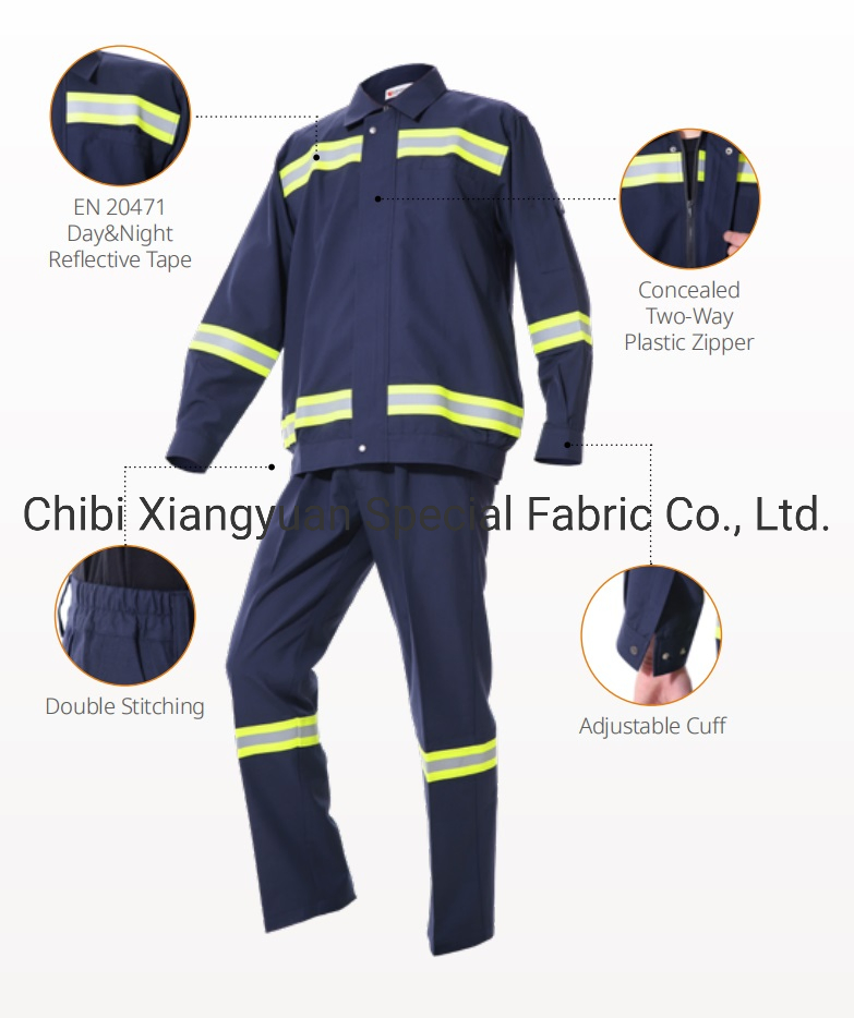 Traje de seguridad ignífugo de algodón, poliéster y nailon para la industria de ropa de trabajo, hospitales / seguridad