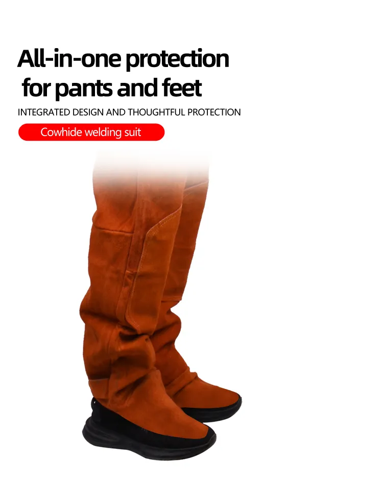 Ropa protectora de soldadura de cuero de vaca suave y cómoda