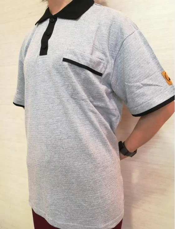 Ropa ESD de Leenol para sala limpia, camiseta polo ESD, ropa antistática