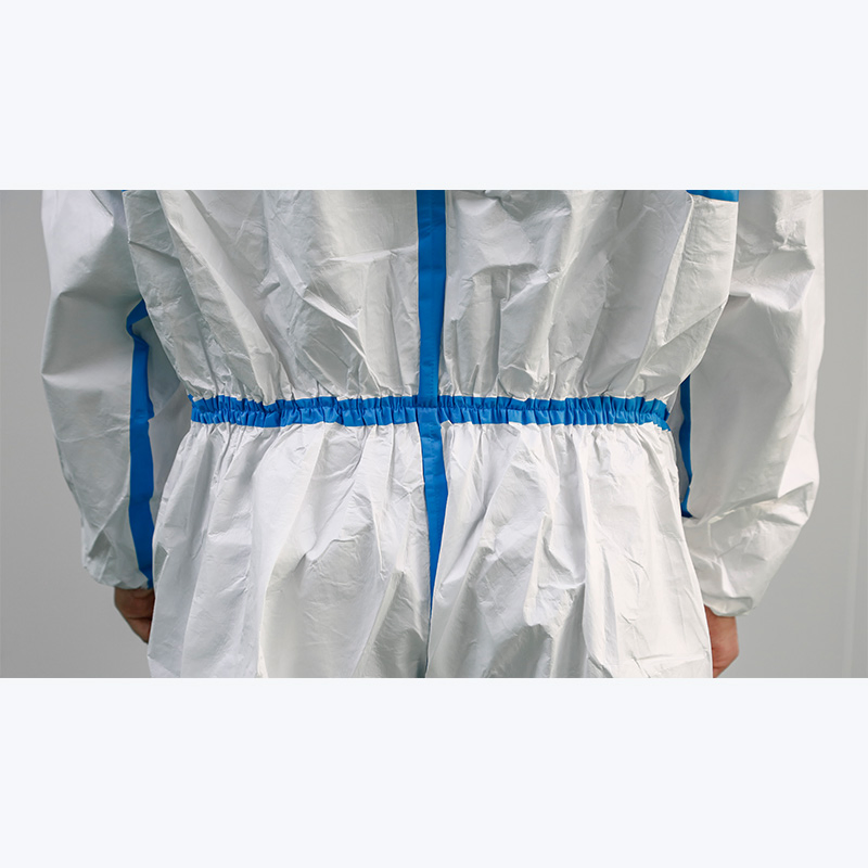 FDA En13485/En14126 Ropa protectora desechable química estéril con capucha impermeable blanca y certificación CE