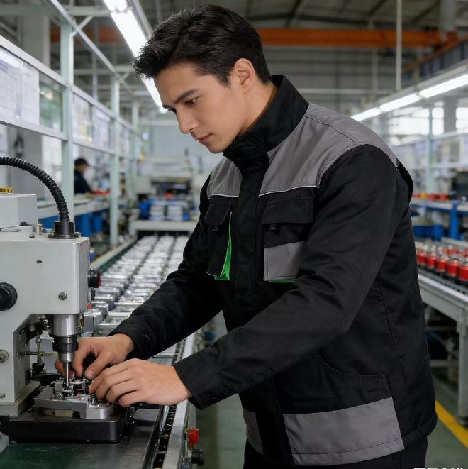 Ropa de trabajo segura y duradera, chaqueta de trabajo con acentos de alta visibilidad para construcción al aire libre