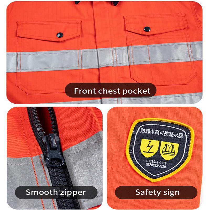 Ropa de Trabajo Protectora Uniforme Industrial 65/35 Poliéster Algodón Reflectante Antiestático Ropa de Seguridad para Fábrica
