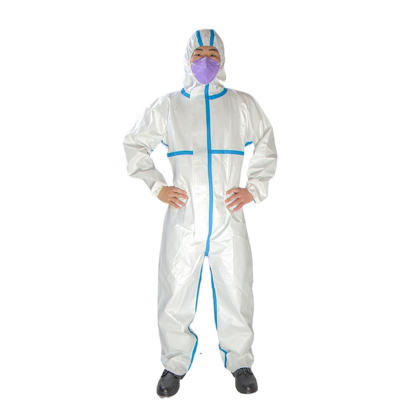 Outlet de fábrica trajes desechables overoles impermeables de microporoso médico ropa protectora desechable