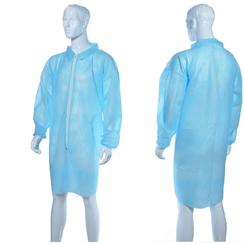 Bata de laboratorio desechable de color blanco, Spp, no tejida, protectora para trabajo