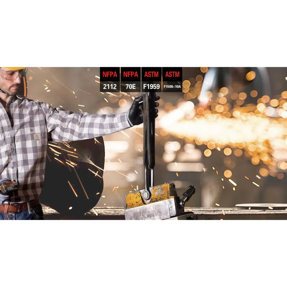 Camisas de cuadros personalizadas para hombres, resistentes al fuego, soldadura, ropa de trabajo retardante de llama