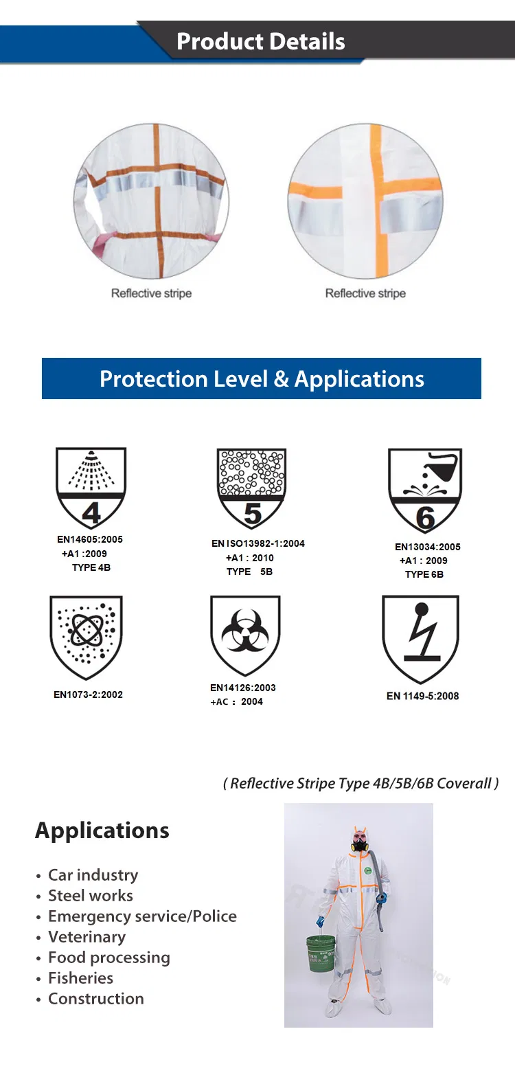 Ropa de protección industrial con capucha aislante antiestática microporosa impermeable blanca