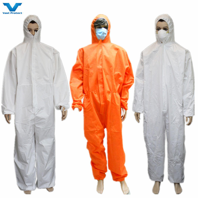 Proveedor de EPP de Seguridad Industrial Traje Transpirable Impermeable de Tela No Tejida PP SMS Micro Poroso Ropa Protectora Desechable