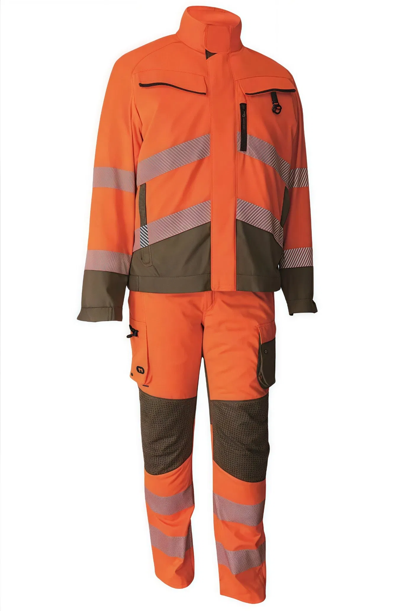 Chaqueta Reflectante de Seguridad para Exteriores Ropa de Alta Visibilidad Traje Mono Uniforme de Guardia de Seguridad Ropa de Trabajo