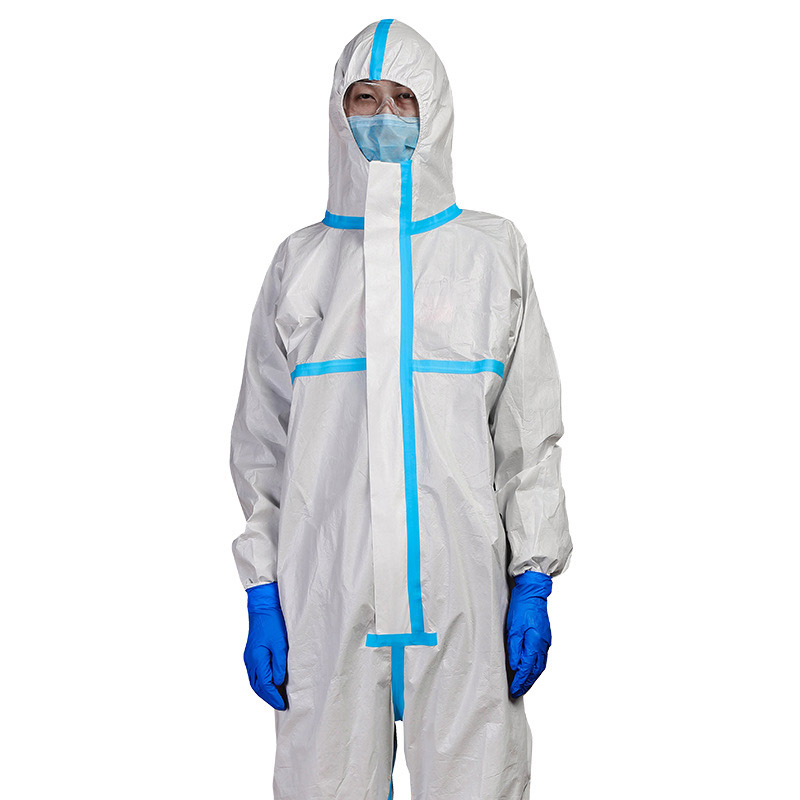 Ropa protectora blanca de hospital / Bata de aislamiento médica desechable