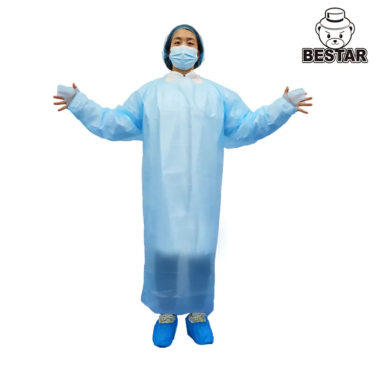 Nivel 2 AAMI PB70-2012 Ropa protectora desechable impermeable de CPE