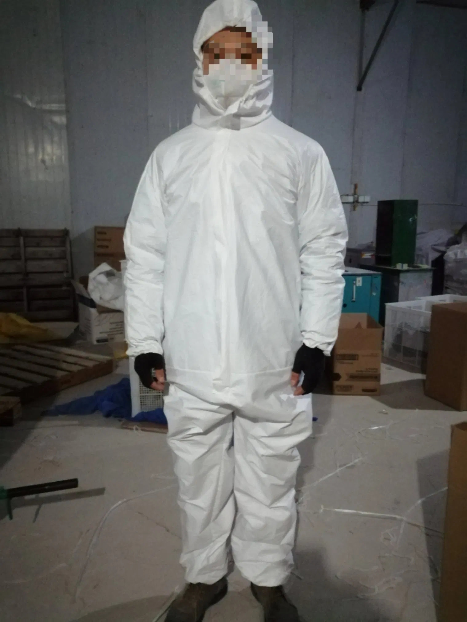 Suministro de Seguridad y Protección Ropa Protectora Desechable Tipo de Fábrica 5/6 Gato 3 Ropa Protectora Desechable de Microporoso SMS para la Eliminación de Asbestos