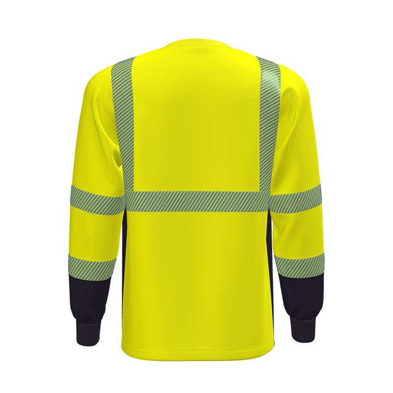 Camisa Polo de Seguridad Reflectante para Hombre de Alta Visibilidad de Manga Larga Ropa de Seguridad Reflectante