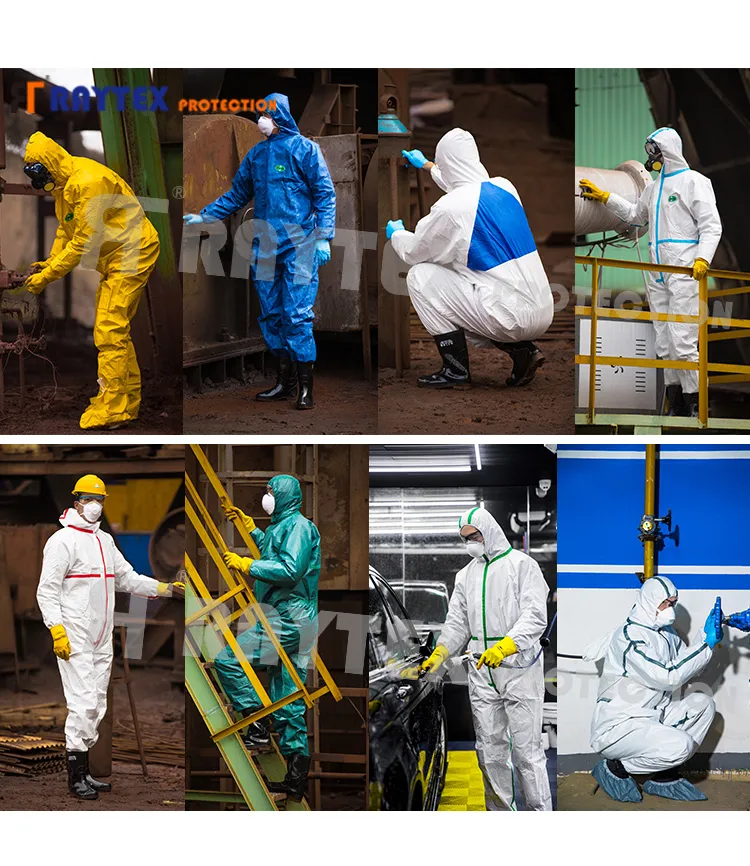 Traje de protección desechable y transpirable Type5/6 para ropa de seguridad, kit de EPP, venta al por mayor