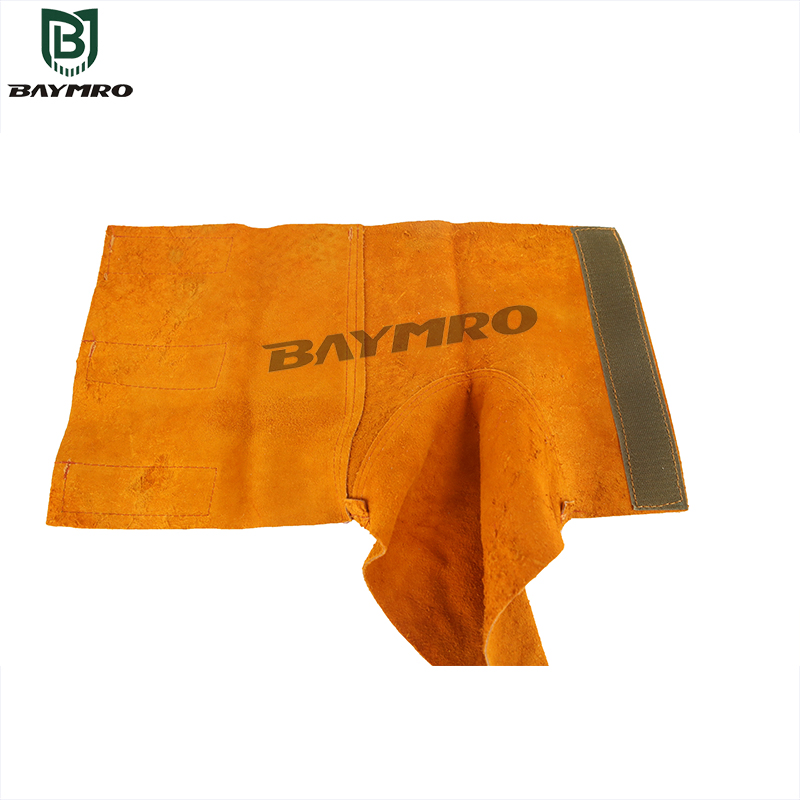 Ropa de trabajo protectora de cuero de vaca para soldadura, reversible, cubierta de botas, retardante de llama En11611