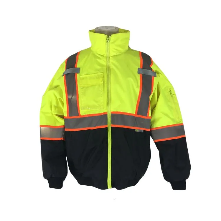 Chaqueta Hi Vis transpirable de invierno, ropa protectora de seguridad, vestimenta de trabajo Bomb