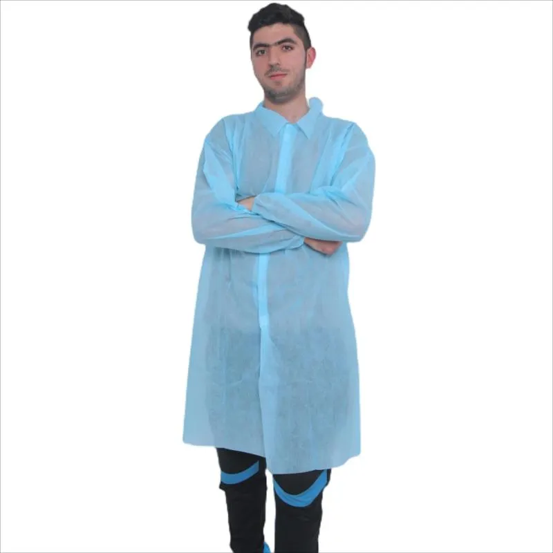 Bata de laboratorio desechable de color blanco, Spp, no tejida, protectora para trabajo