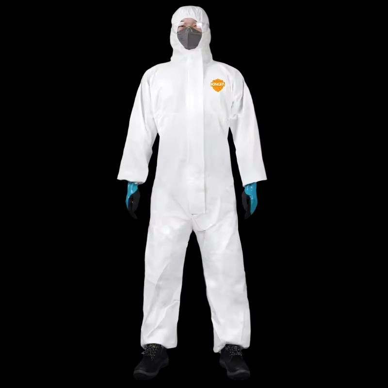 Cubierta protectora absorbente de partículas dañinas de polvo, antiestática, libre de silicona, ropa de seguridad transpirable