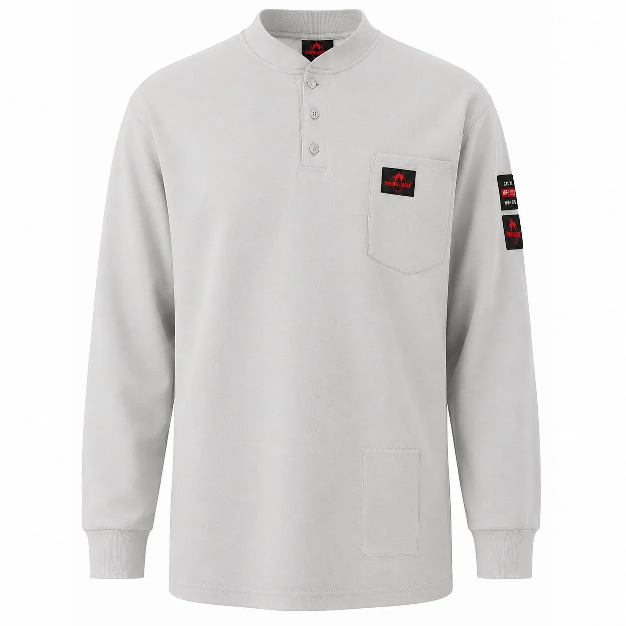 Workwear Henley Shirt Flame Resistant 100% Cotton Fire Resistant Shirt Work Safety Clothing