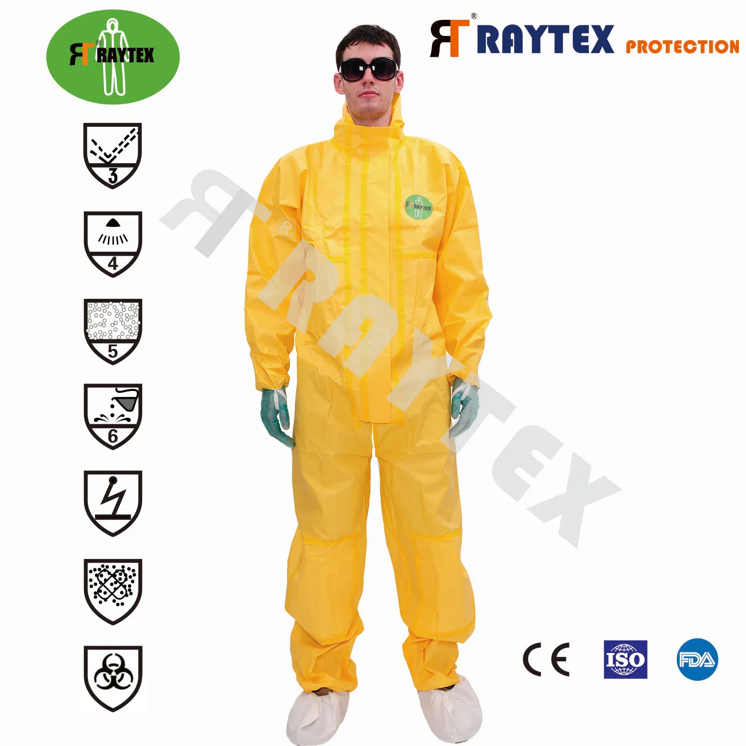 Ropa protectora desechable resistente a fluidos, sellada por ultrasonido, impermeable y recubierta de PP