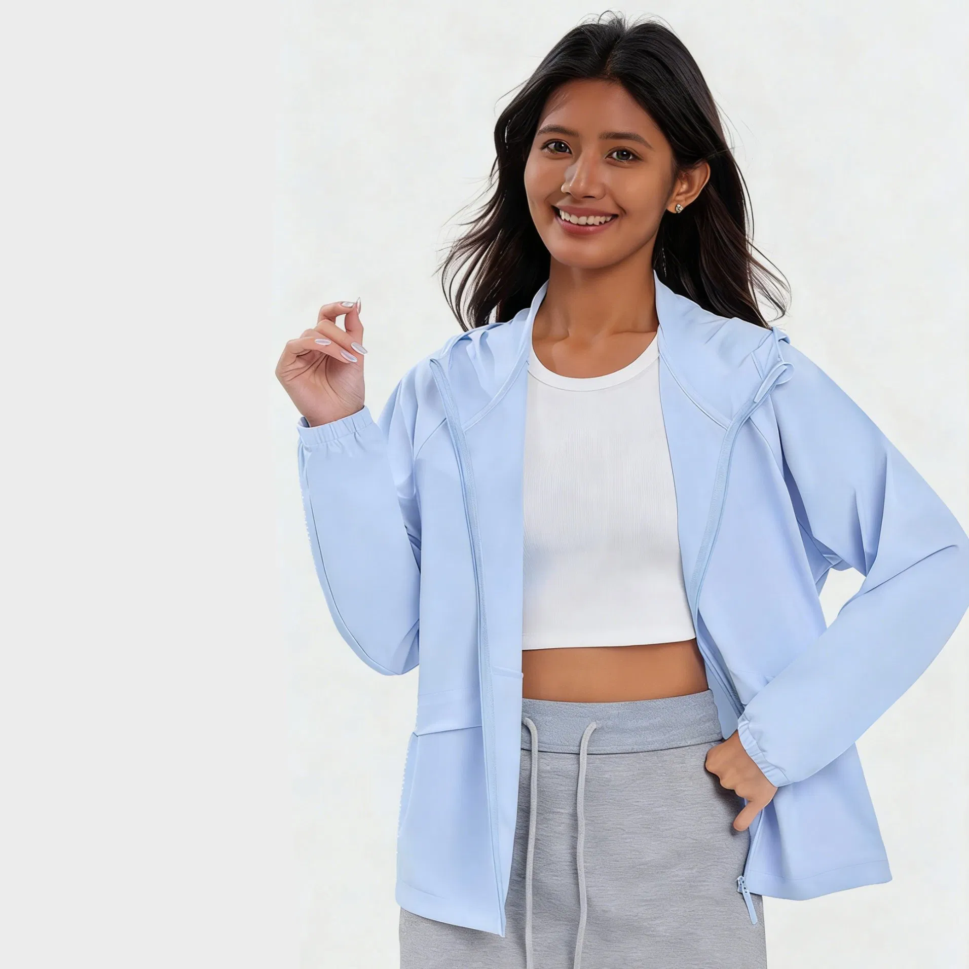 Ropa de Protección Solar para Mujeres Ropa con Capucha Protectora de Piel Upf 50+ UV
