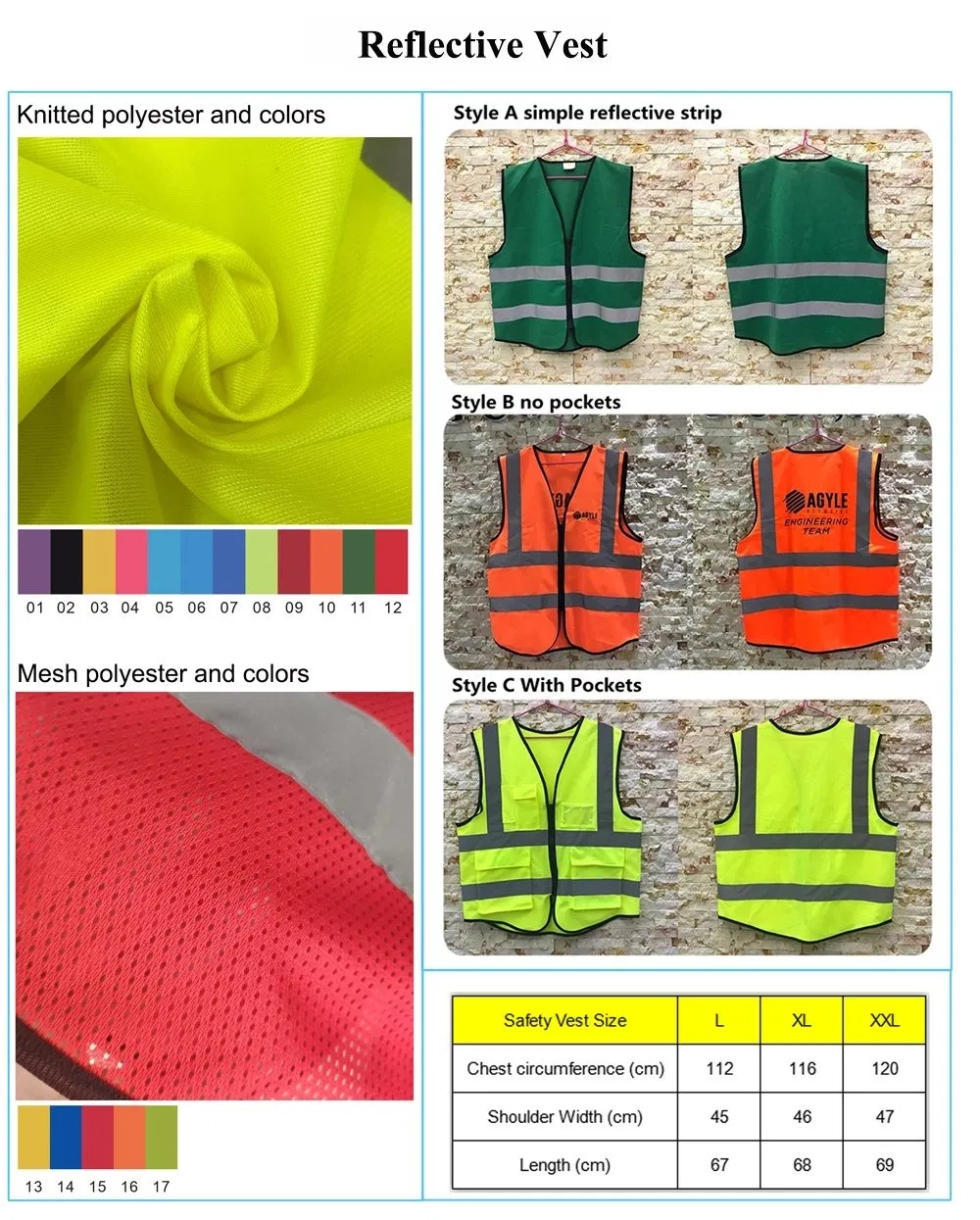 Estilo común de ropa de seguridad