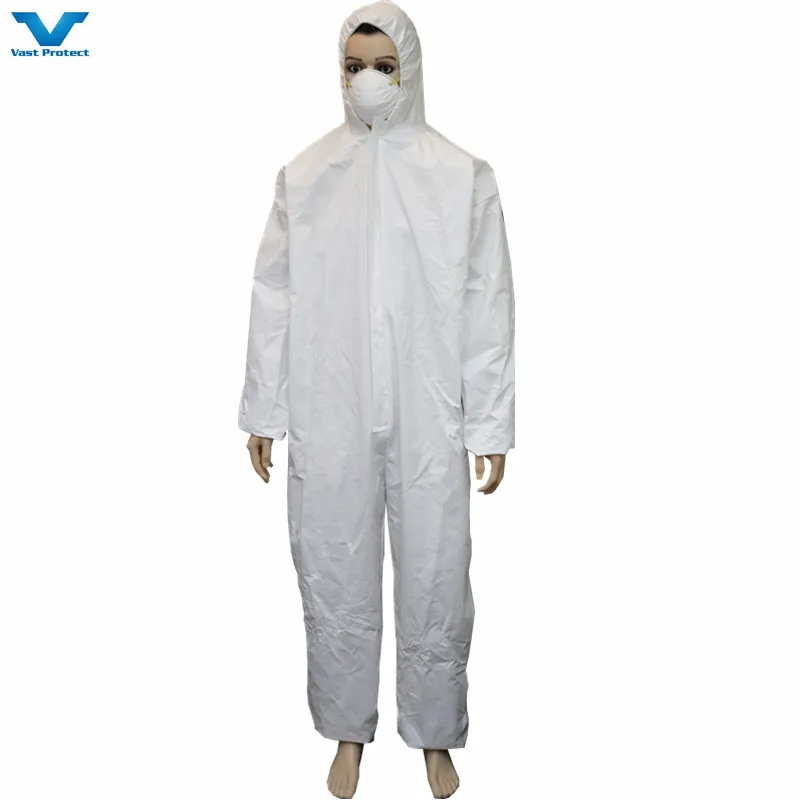 Proveedor de EPP de Seguridad Industrial Traje Transpirable Impermeable de Tela No Tejida PP SMS Micro Poroso Ropa Protectora Desechable