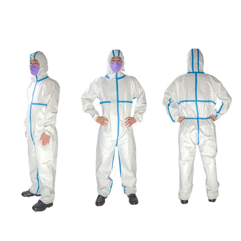 Outlet de fábrica trajes desechables overoles impermeables de microporoso médico ropa protectora desechable