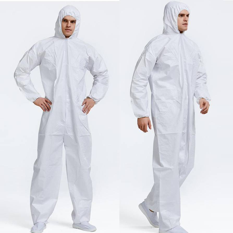 Tipo 5/6 Microporoso 60~80g Tela No Tejida Desechable Mono Protector Ropa para Seguridad Industrial Traje de Protección Química