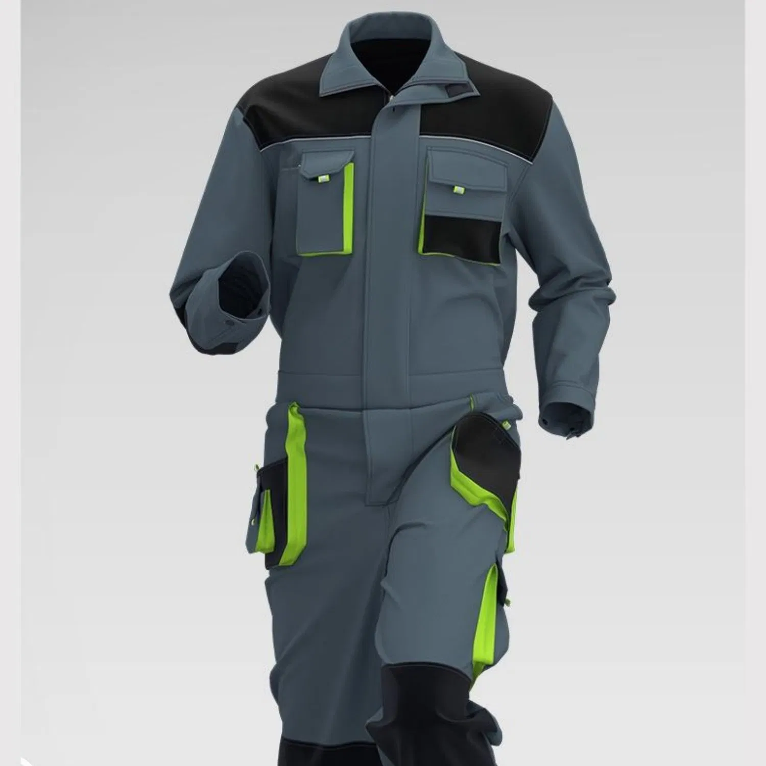 Fabricante de ropa OEM Ropa de trabajo para mecánicos Ropa de alta visibilidad Reflectante Mono overoles Chaqueta Pantalones Transpirable Impermeable