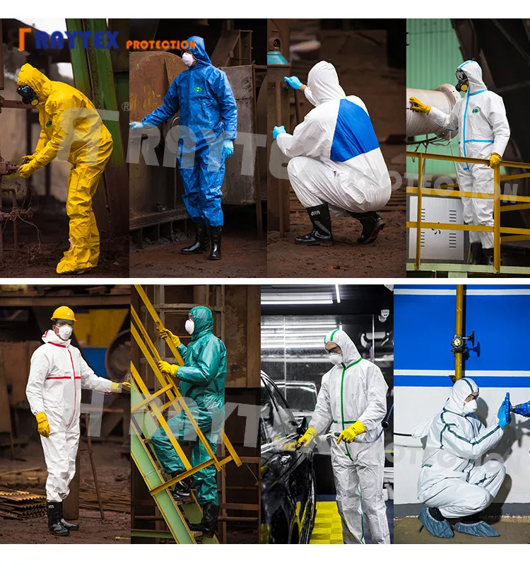 Ropa de protección industrial con capucha aislante antiestática microporosa impermeable blanca