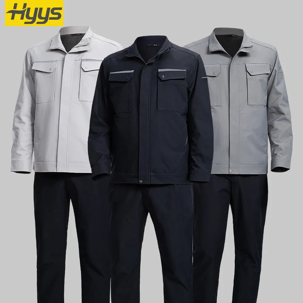 Uniformes de trabajo protectores de seguridad con tela elástica, ropa industrial resistente al desgaste, chaqueta y pantalones de trabajo, ropa de trabajo personalizada