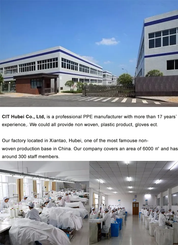 Ropa protectora desechable laminada de no tejida para protección química industrial