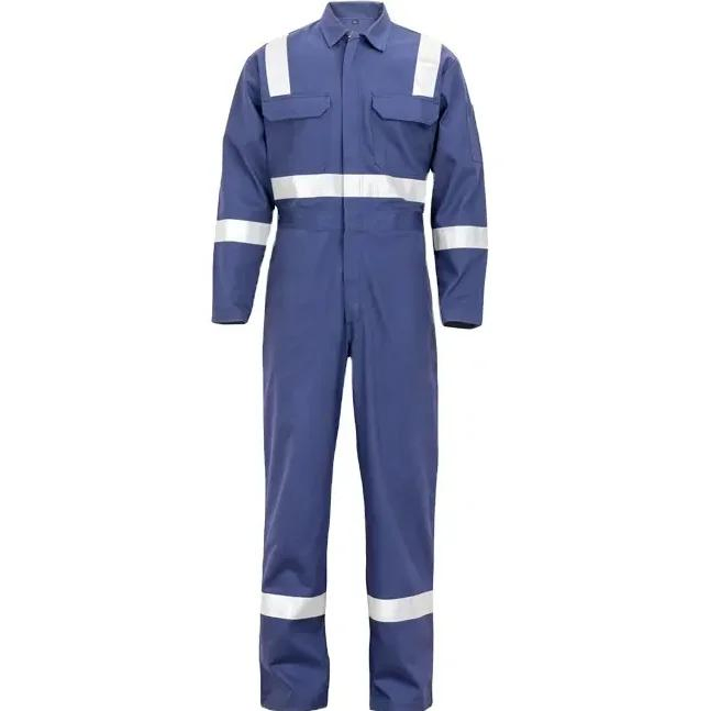 65%Cotton 34%Polyester 1%Antistatic Ropa de trabajo a prueba de fuego y calor con advertencia visible de peligro de arco eléctrico