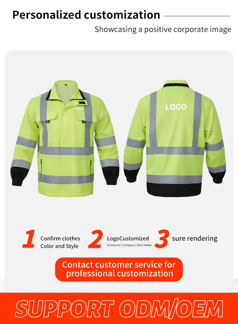 Ropa de trabajo de seguridad con tiras reflectantes de alta visibilidad para trabajadores