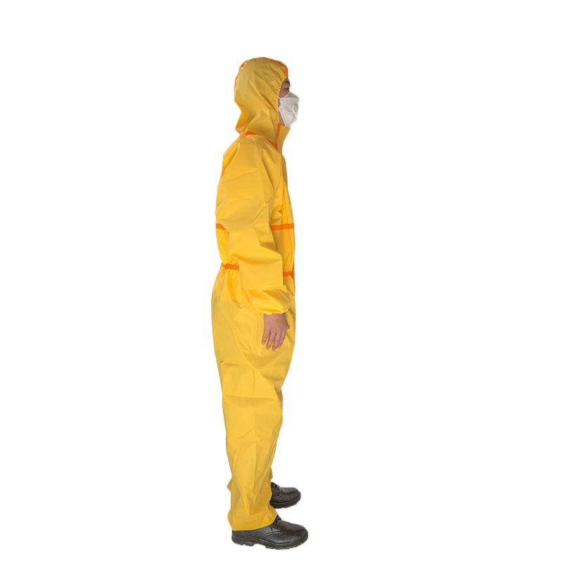 Suministro Directo de Fábrica Ropa Protectora Química Amarilla Ligera Trajes de PPE Overoles