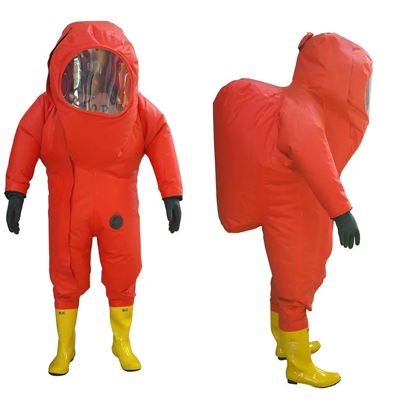 Detalle del traje de protección química