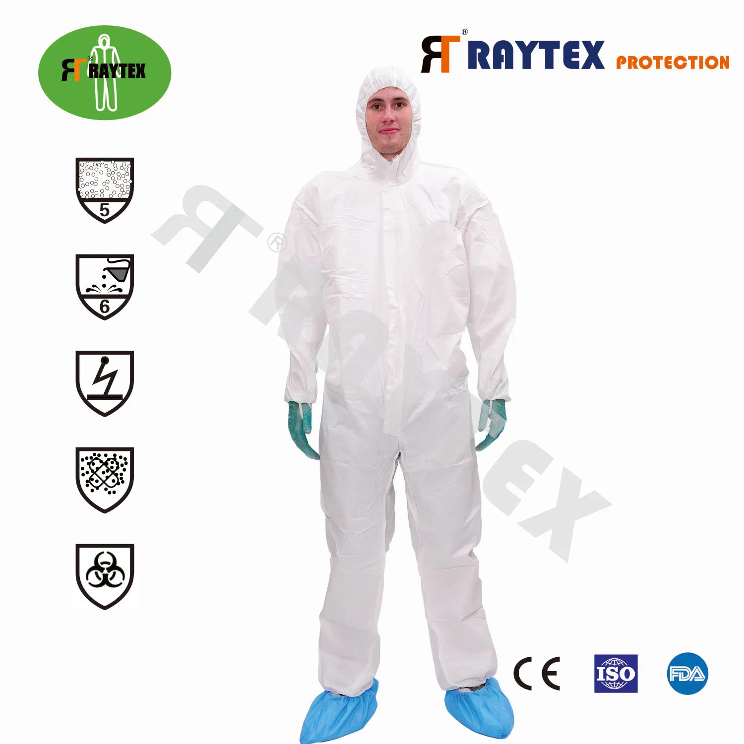 Traje de protección desechable y transpirable Type5/6 para ropa de seguridad, kit de EPP, venta al por mayor