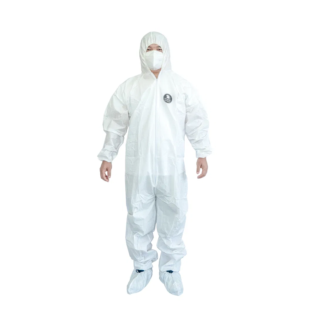 Bata de laboratorio desechable de color blanco, Spp, no tejida, protectora para trabajo